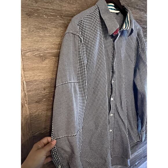 Robert Graham Button Down Shirt Checkers sz 3XL Stripped Men Collared cuff Tall - Picture 9 of 16